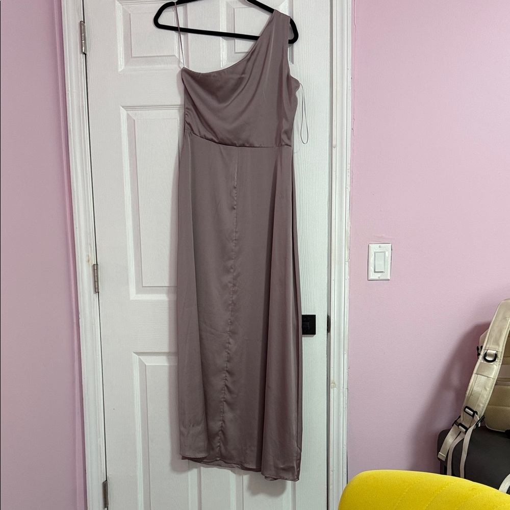 Nicole Miller One-Shoulder Lavender Dress